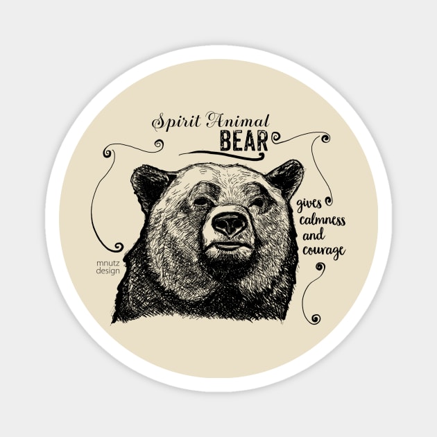 Spirit animal - bear black Magnet by mnutz